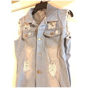 Funky Distressed Denim Vest/Dress